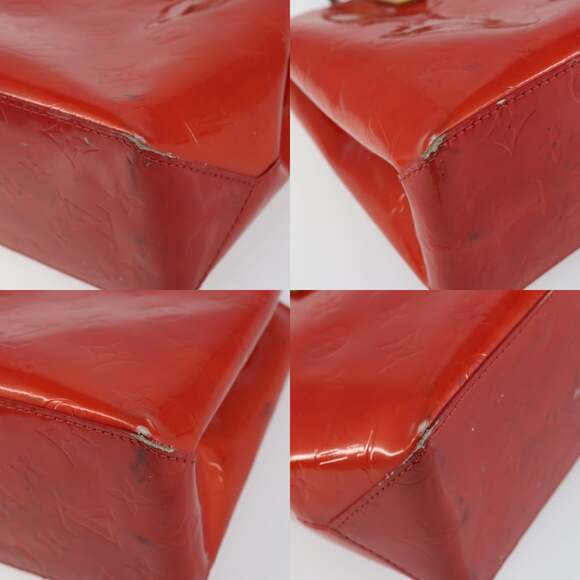 LOUIS VUITTON Monogram Vernis Reade PM Hand Bag Red Rouge M91088 - Picture 10 of 13